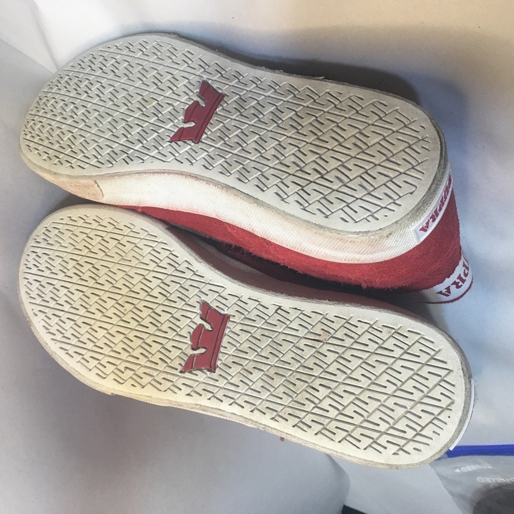 Supra Vaider Shoes Size 8 Red All Suede High Top Skate Sneakers Read Description - Picture 15 of 16